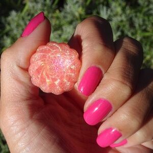 Pink Frosting Strawberry Swirl Candyland Junk Food Stocking Stuffer Resin Ring